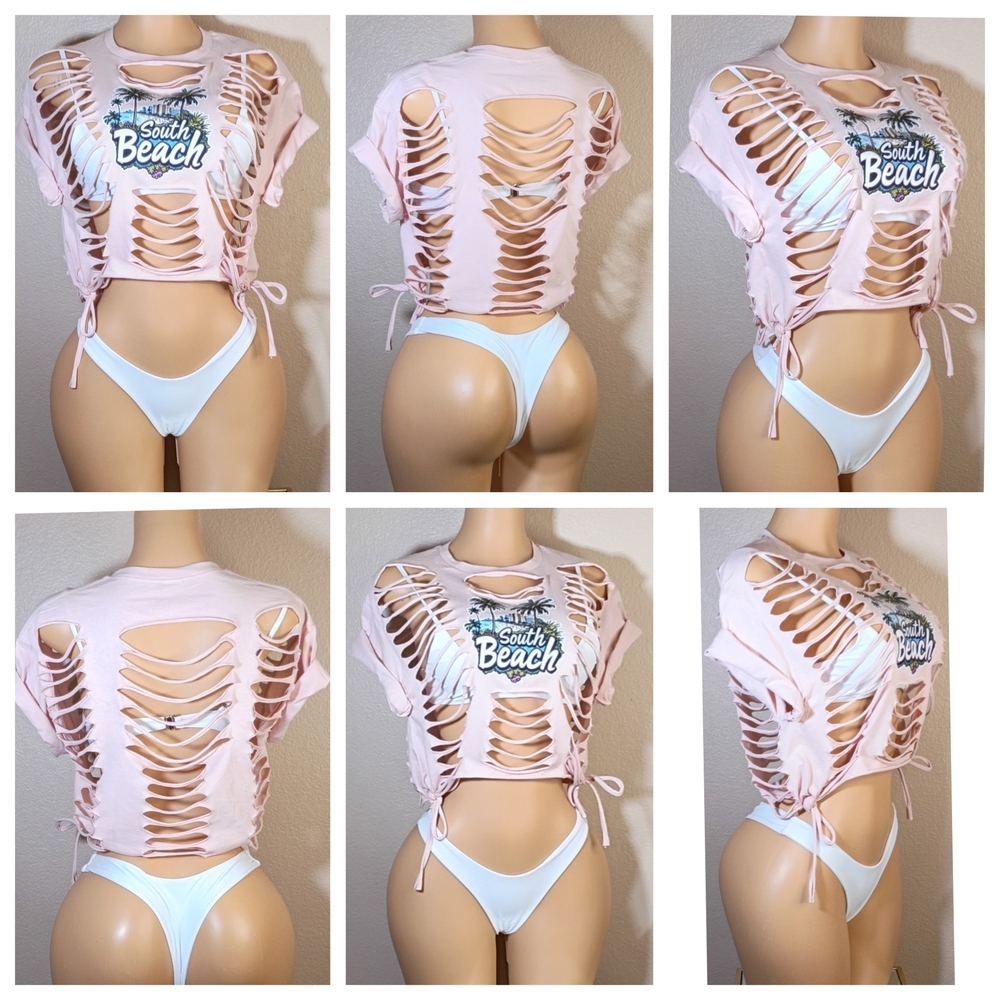 Trendy Pink Custom Florida Cut-Out Graphic Tee